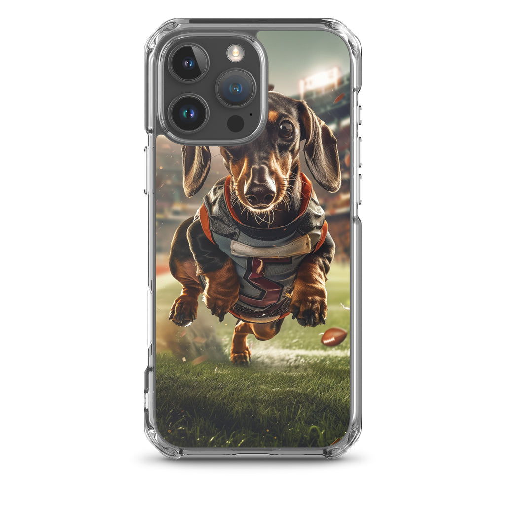 Dachshund Football-Themed Clear Case for iPhone®