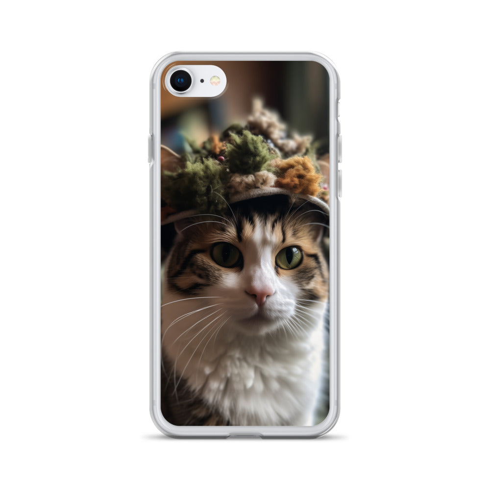 Cat Hat E Clear Case for iPhone