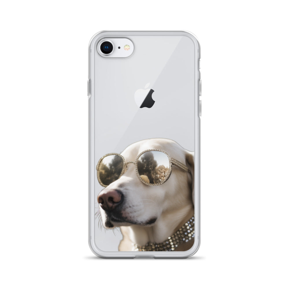 Glasses Dog B Clear Case for iPhone