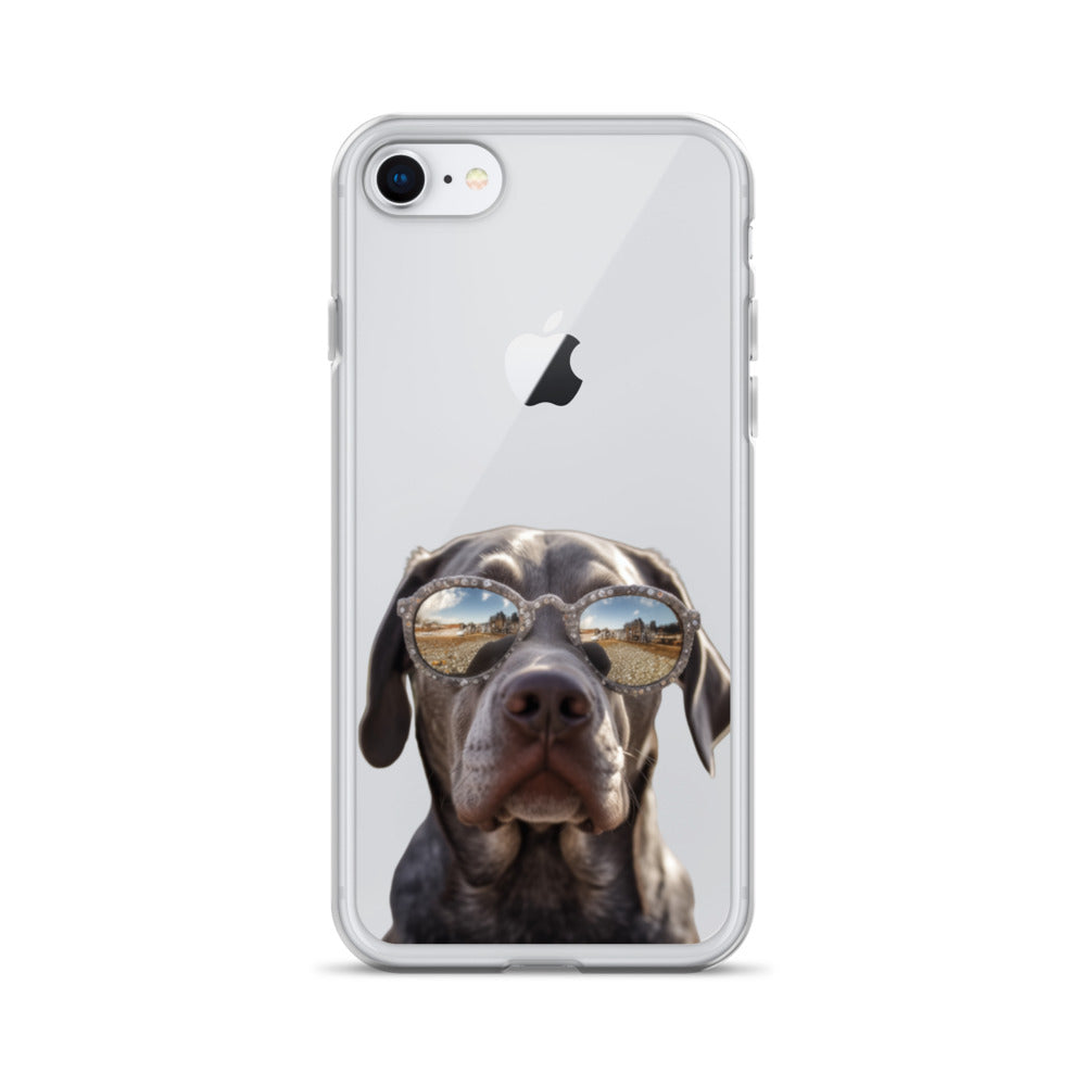 Glasses Dog E Clear Case for iPhone