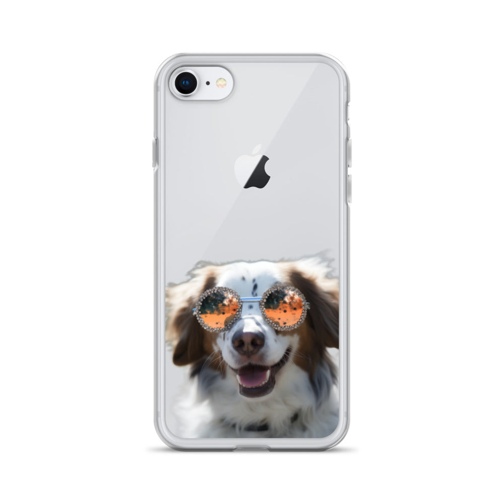 Glasses Dog F Clear Case for iPhone