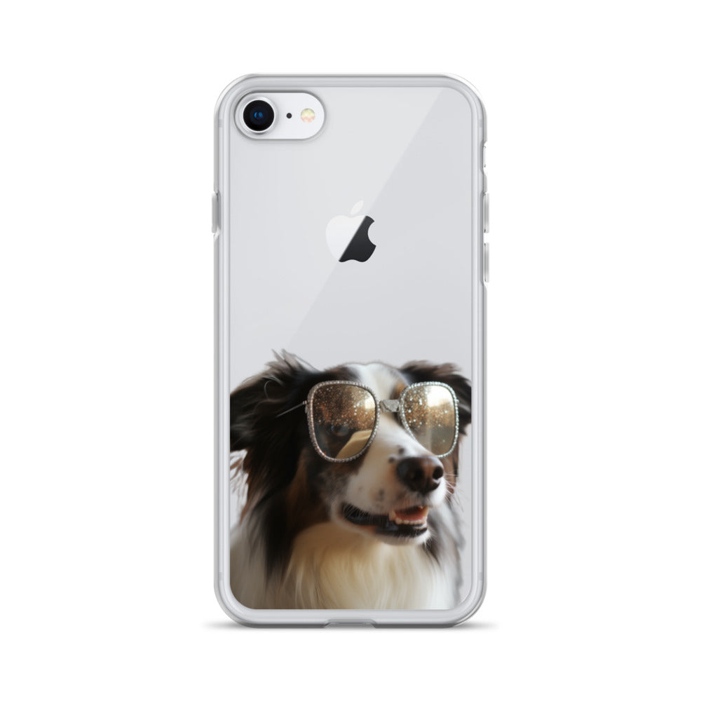 Glasses Dog H Clear Case for iPhone