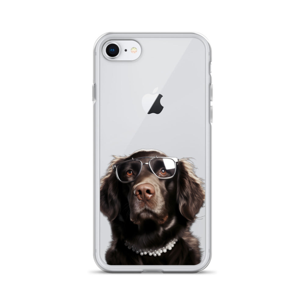 Glasses Dog J Clear Case for iPhone