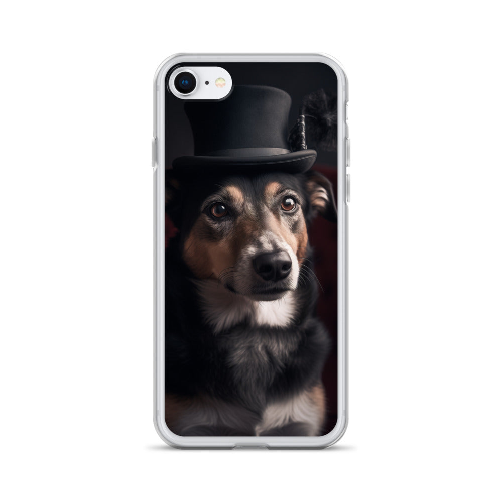 Top Hat Dog B Clear Case for iPhone