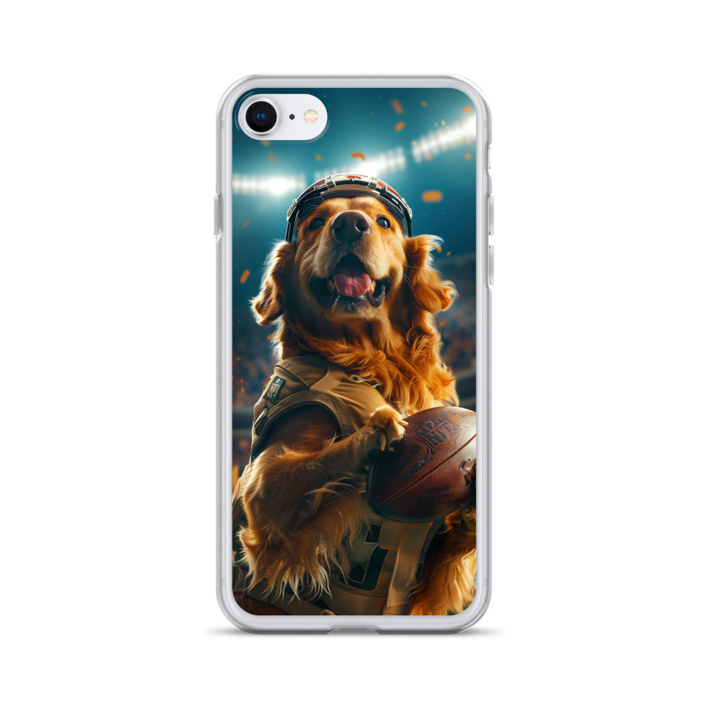 Golden Retriever Football-Themed Clear Case for iPhone®