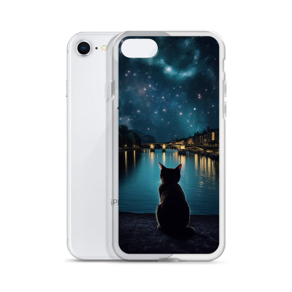 Starry Cat D Clear Case for iPhone