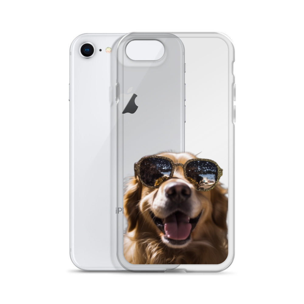 Glasses Dog C Clear Case for iPhone