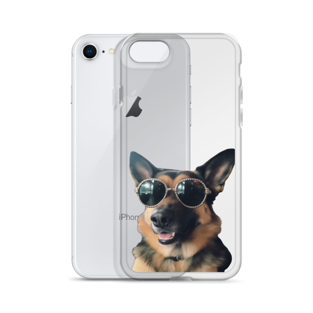 Glasses Dog D Clear Case for iPhone