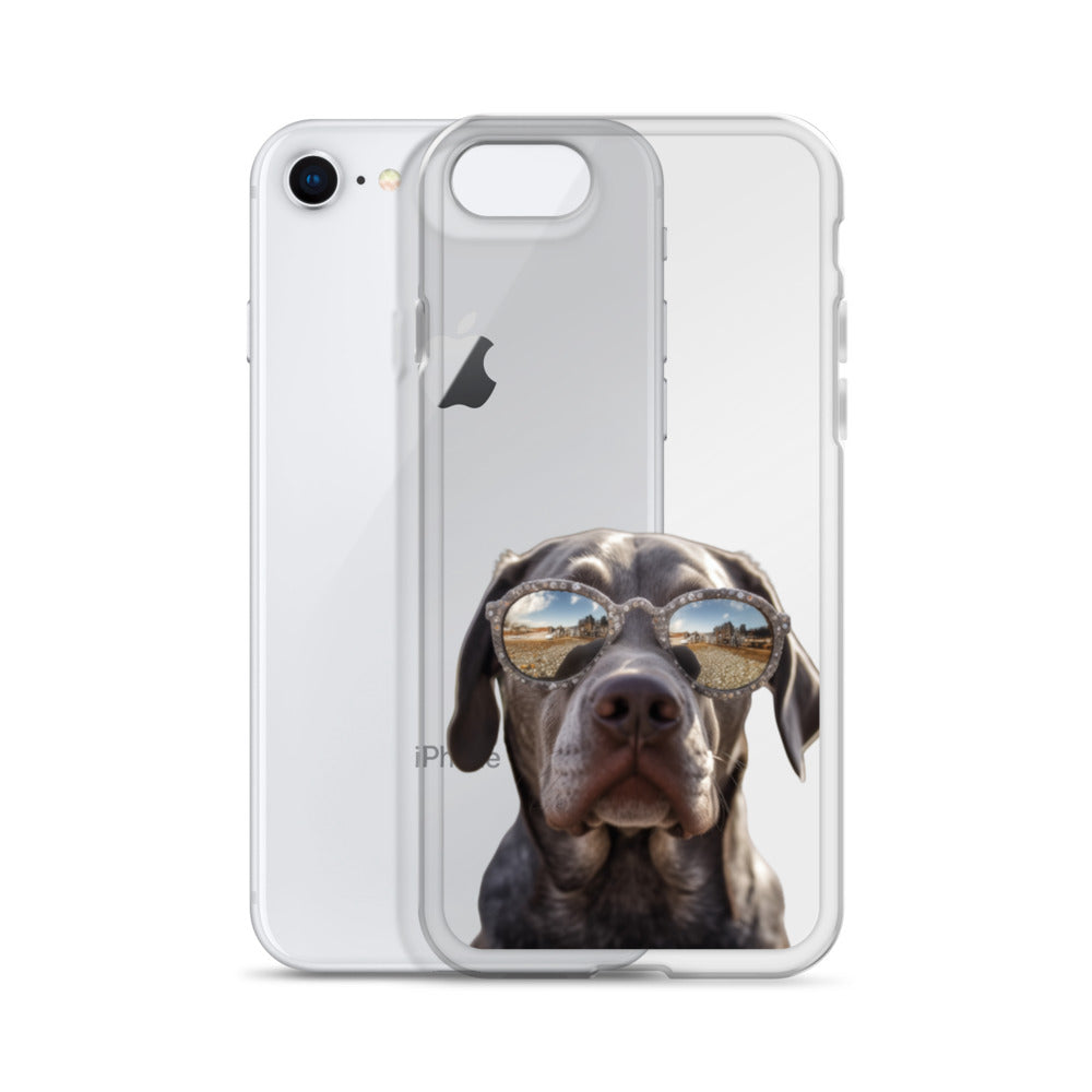 Glasses Dog E Clear Case for iPhone