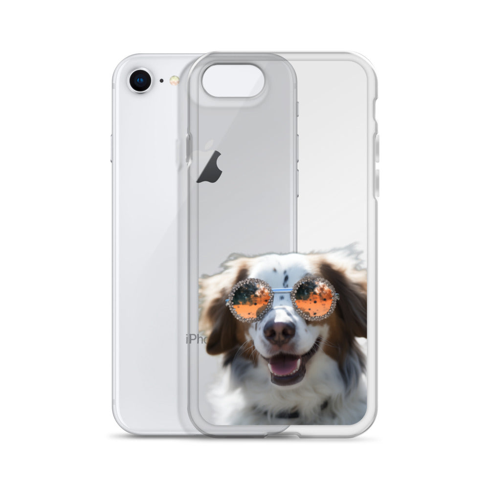 Glasses Dog F Clear Case for iPhone