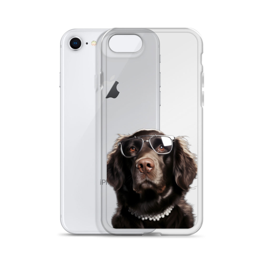Glasses Dog J Clear Case for iPhone