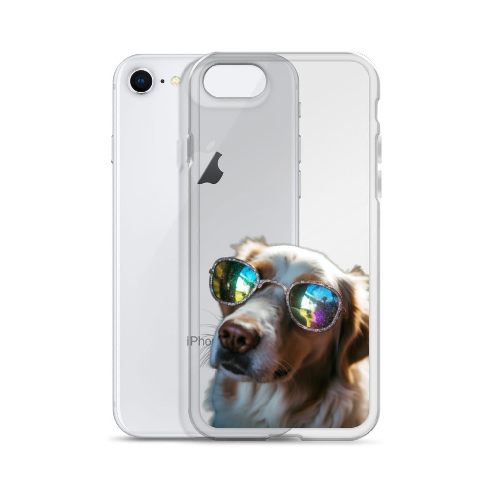 Glasses Dog L Clear Case for iPhone