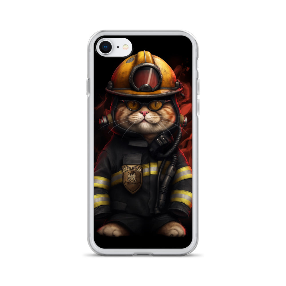 Firefighter Cat A Clear Case for iPhone