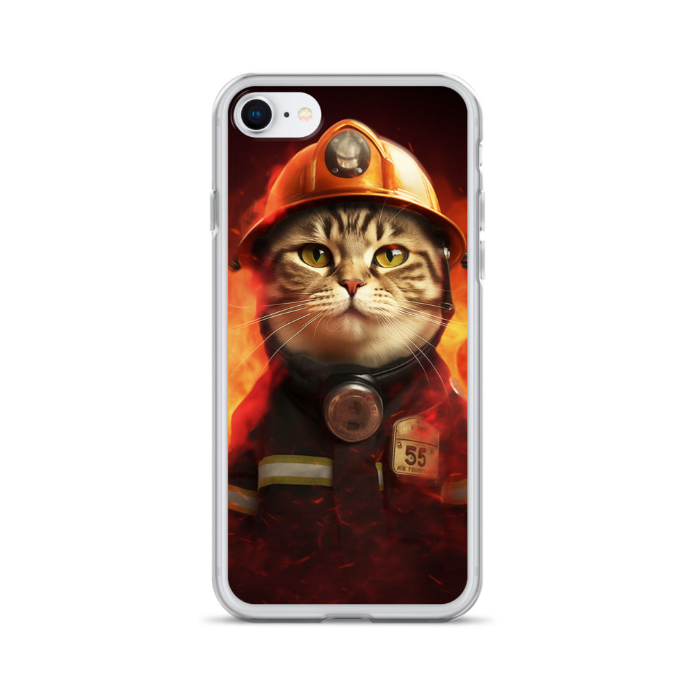 Firefighter Cat B Clear Case for iPhone