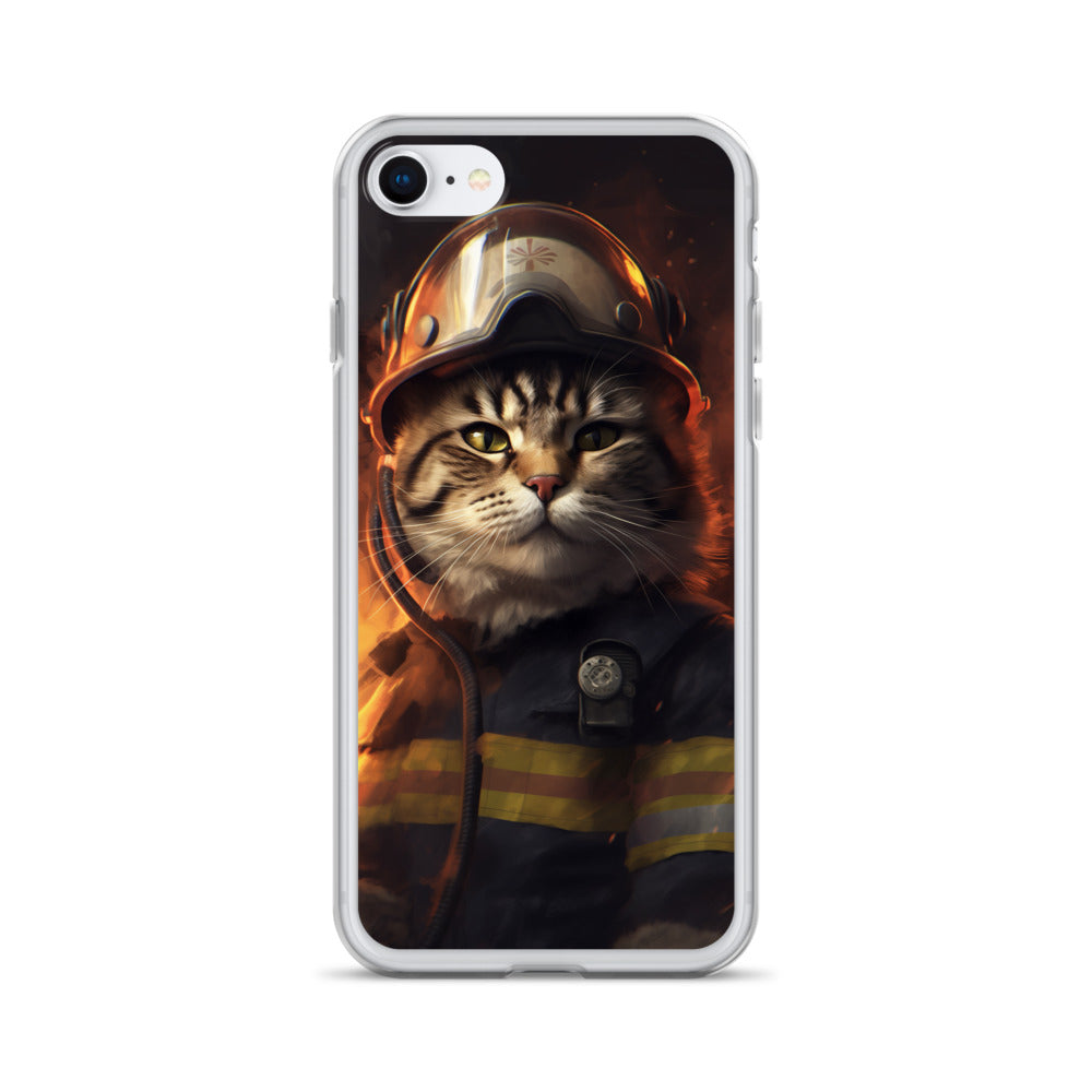 Firefighter Cat C Clear Case for iPhone