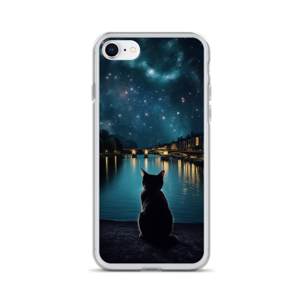 Starry Cat D Clear Case for iPhone