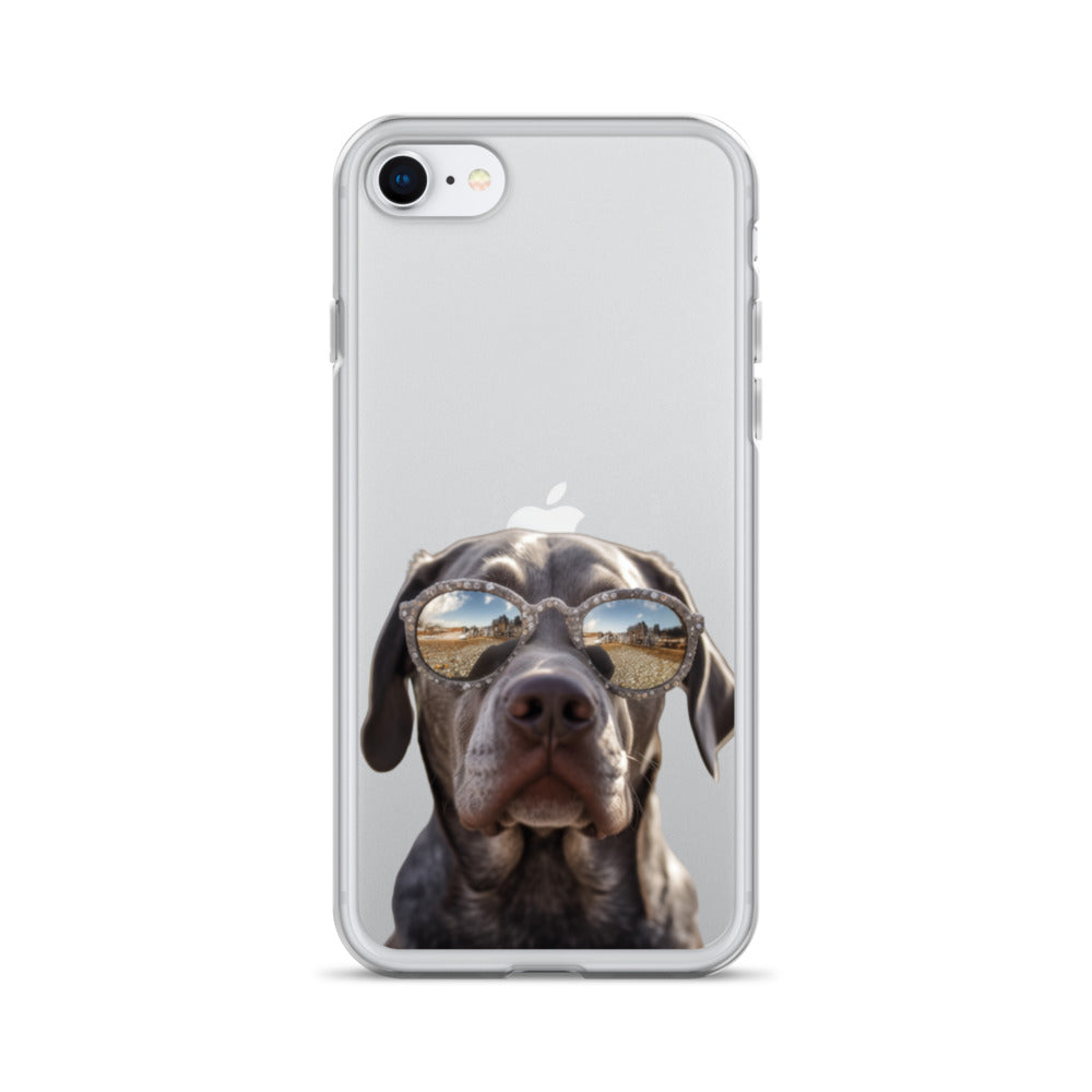 Glasses Dog E Clear Case for iPhone