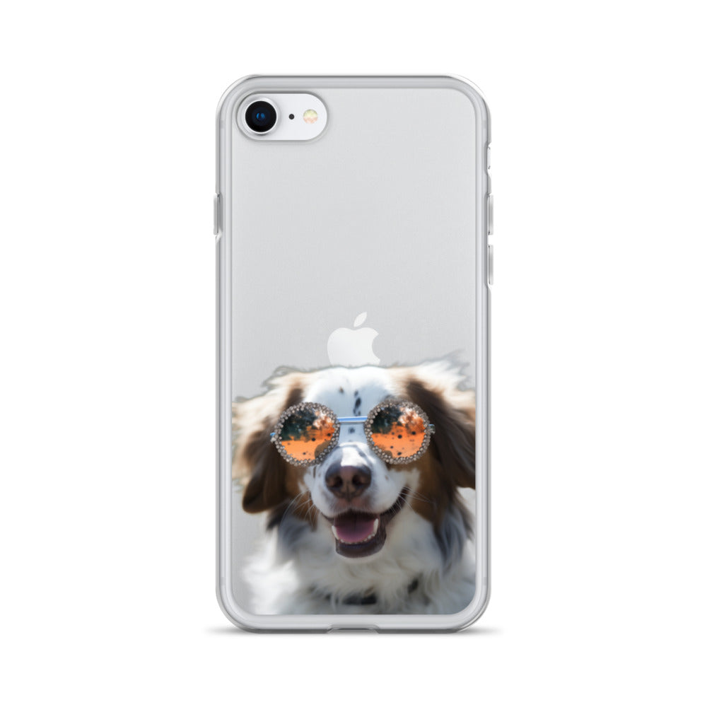 Glasses Dog F Clear Case for iPhone