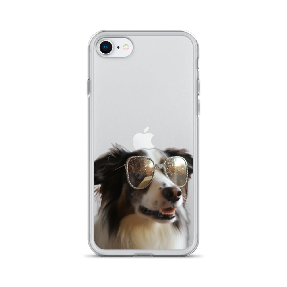 Glasses Dog H Clear Case for iPhone