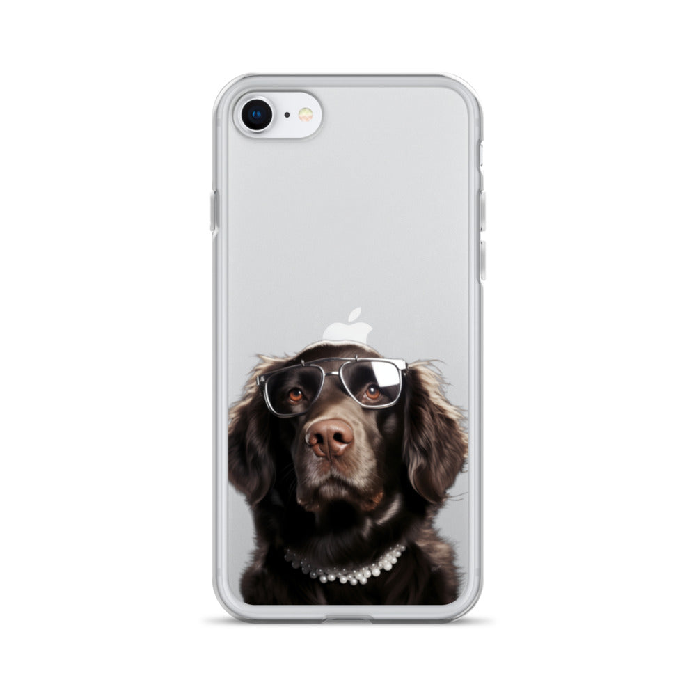 Glasses Dog J Clear Case for iPhone