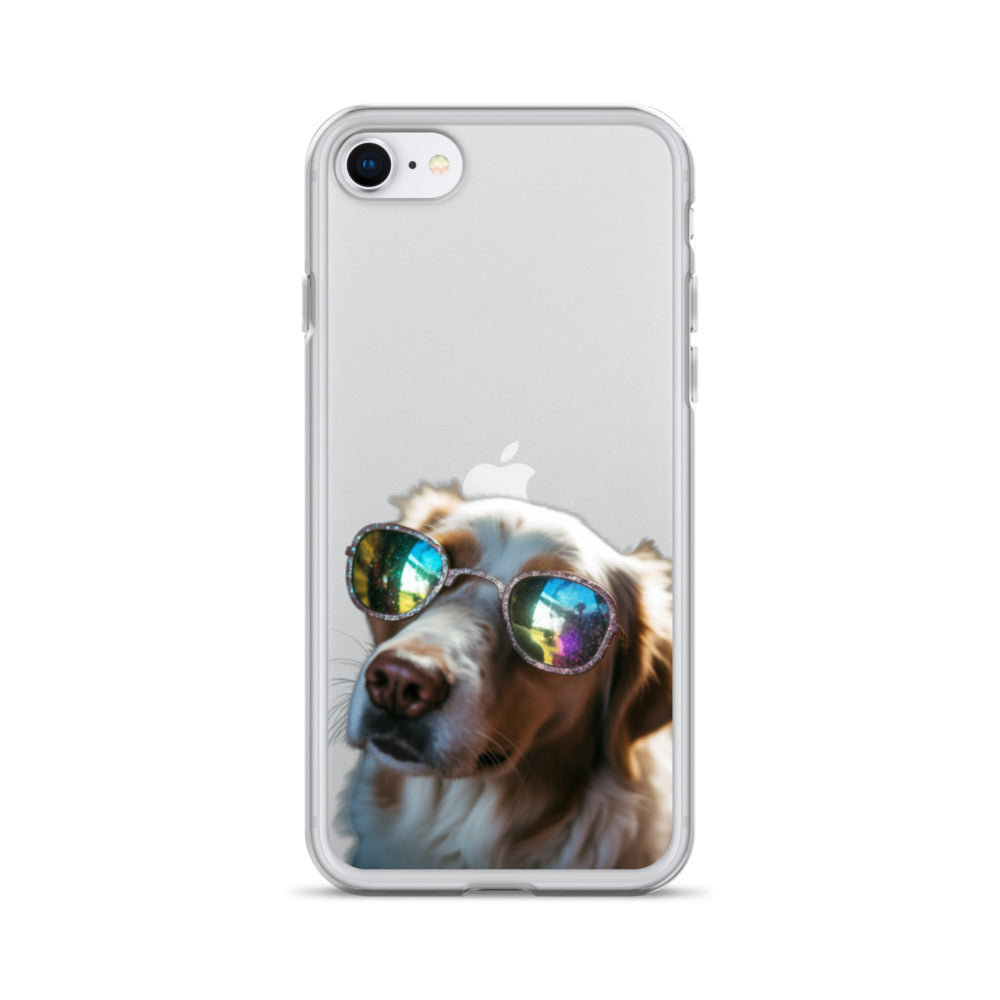 Glasses Dog L Clear Case for iPhone