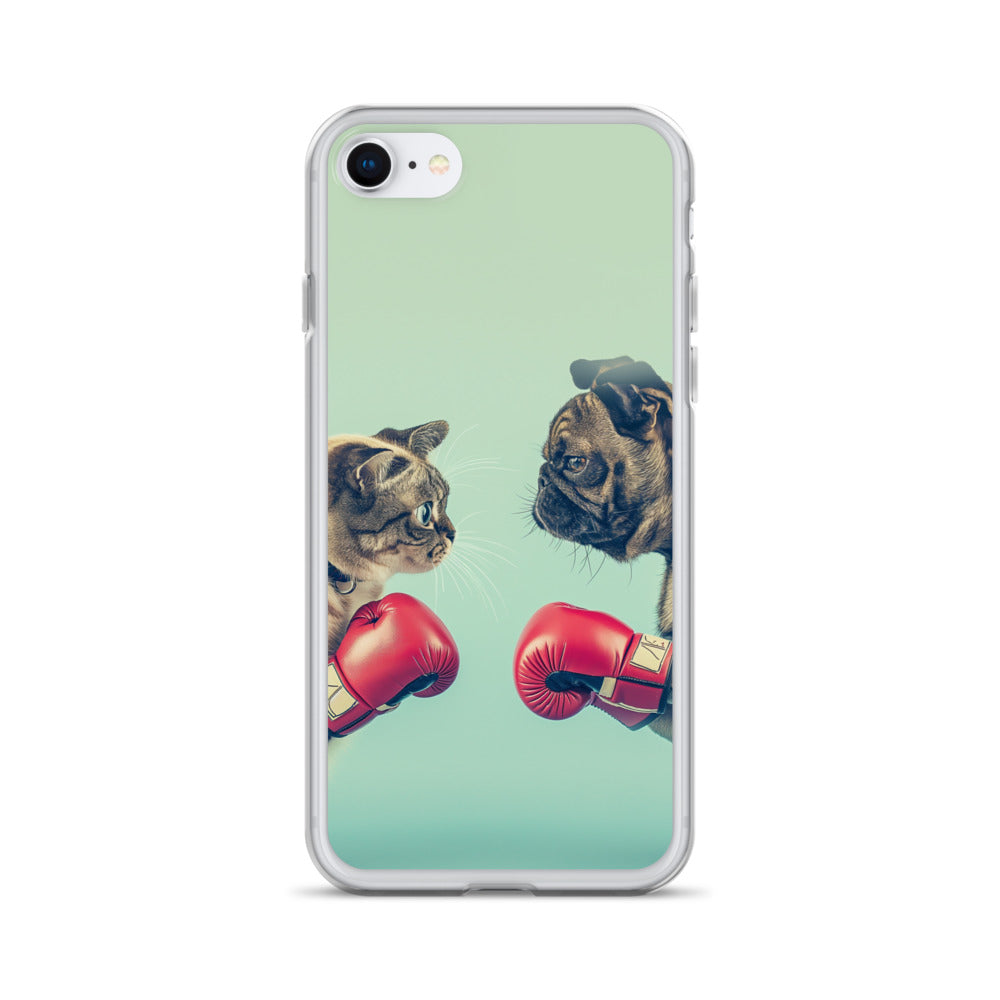 Boxing Dog n Cat B Clear Case for iPhone®