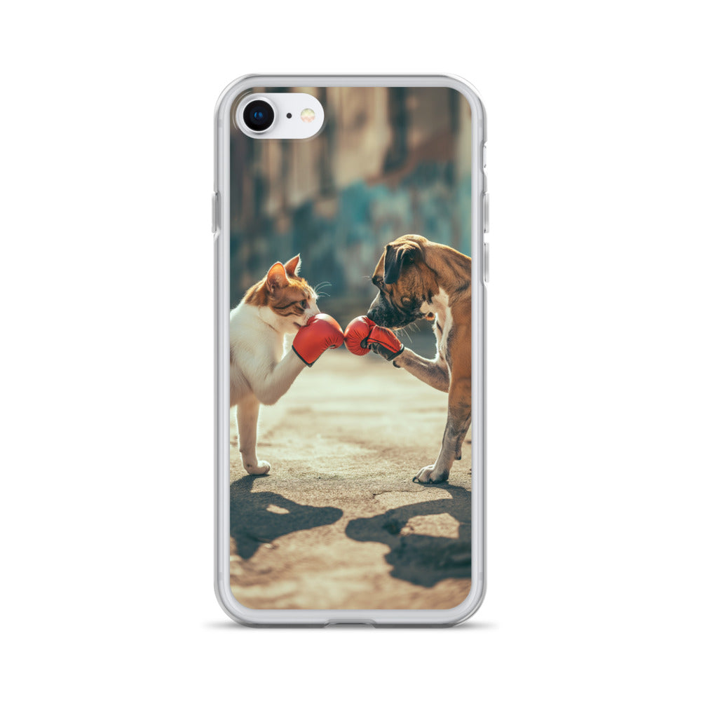 Boxing Dog n Cat F Clear Case for iPhone®