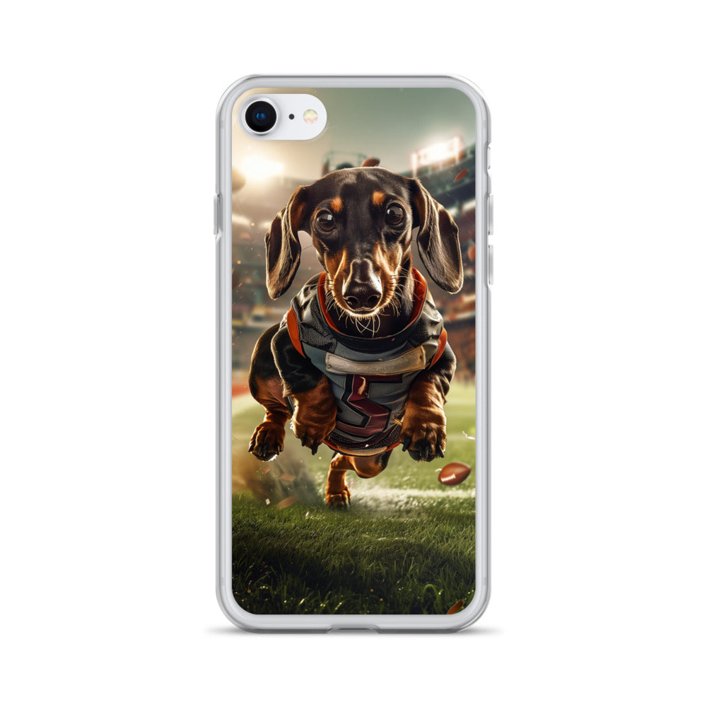 Dachshund Football-Themed Clear Case for iPhone®