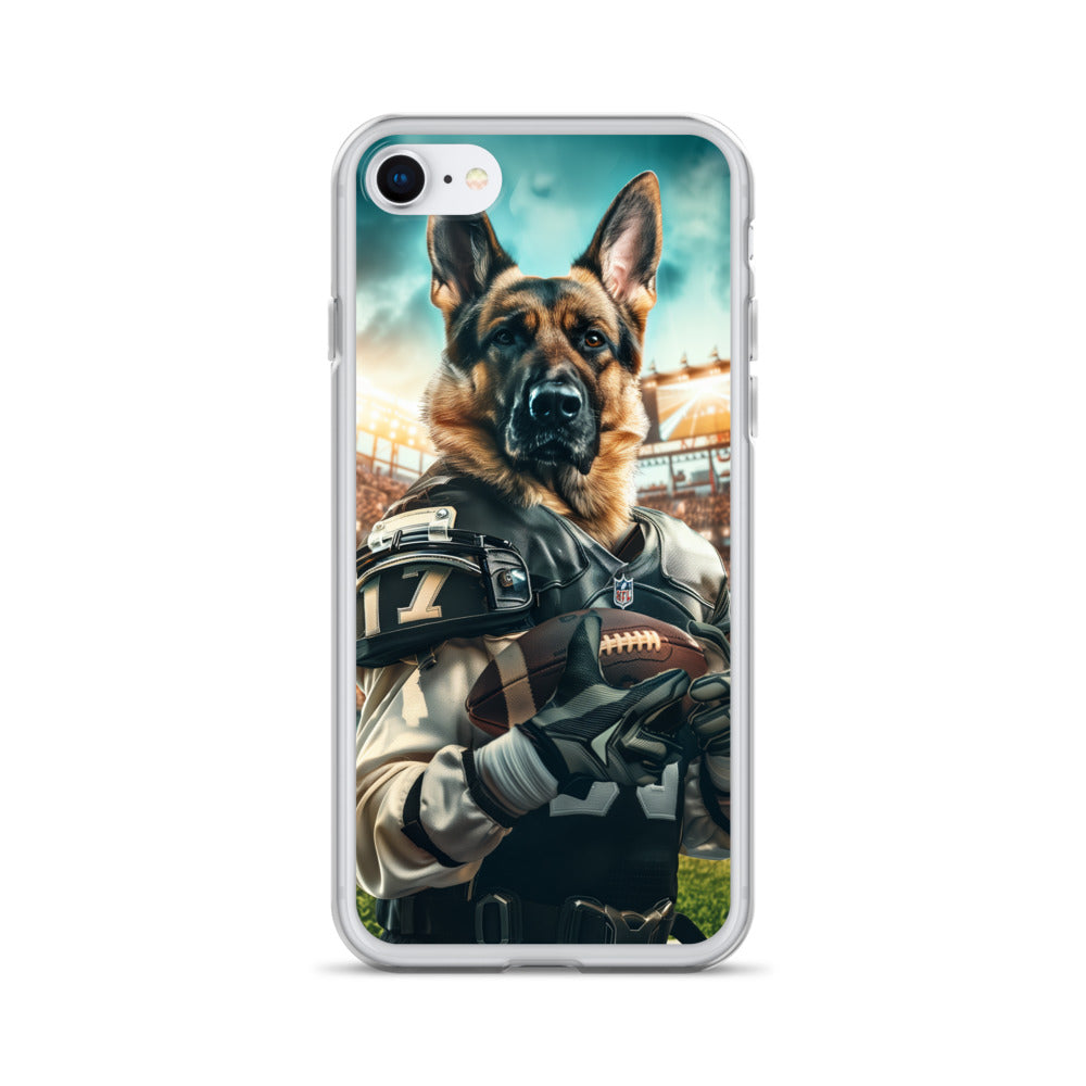 German Shepherd Football-Themed Clear Case for iPhone®