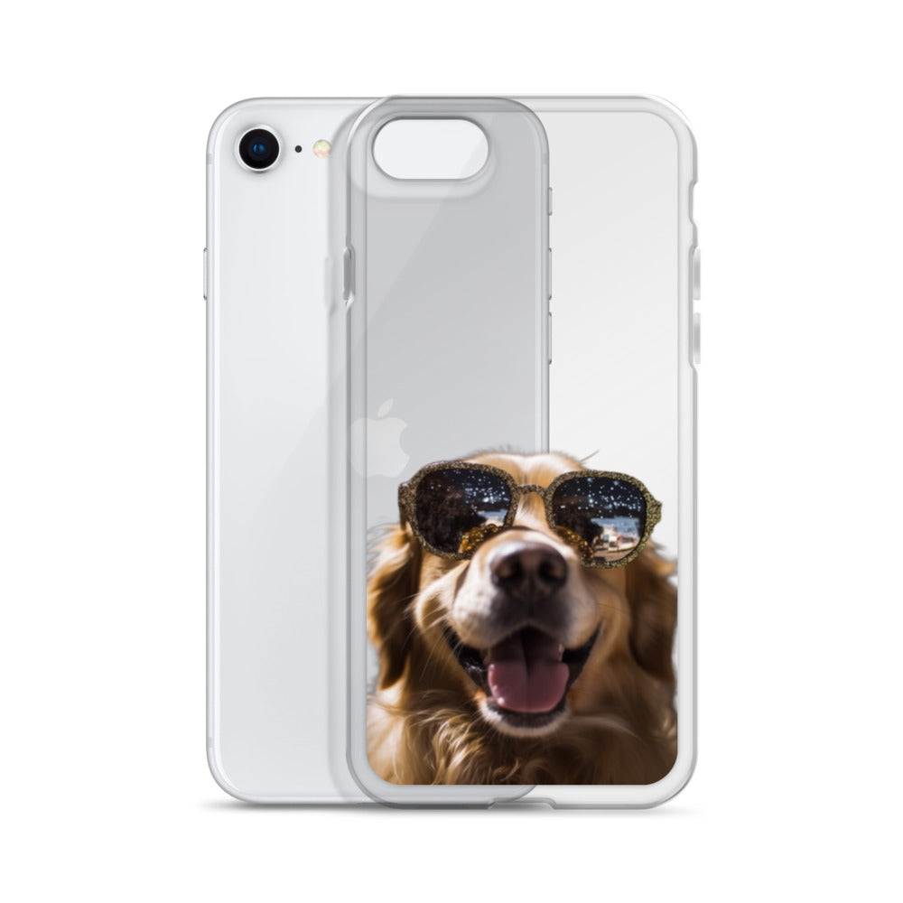 Glasses Dog C Clear Case for iPhone