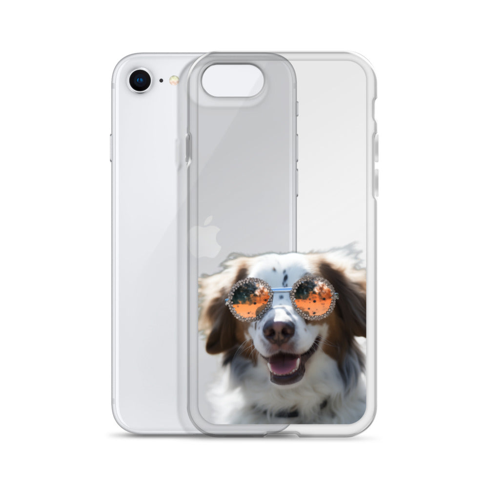 Glasses Dog F Clear Case for iPhone