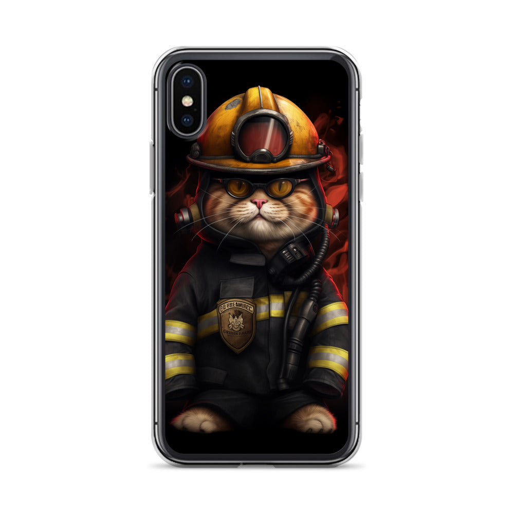 Firefighter Cat A Clear Case for iPhone