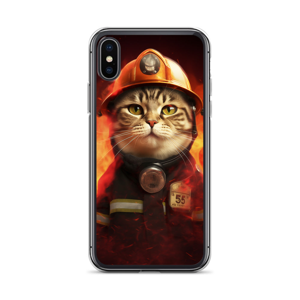 Firefighter Cat B Clear Case for iPhone