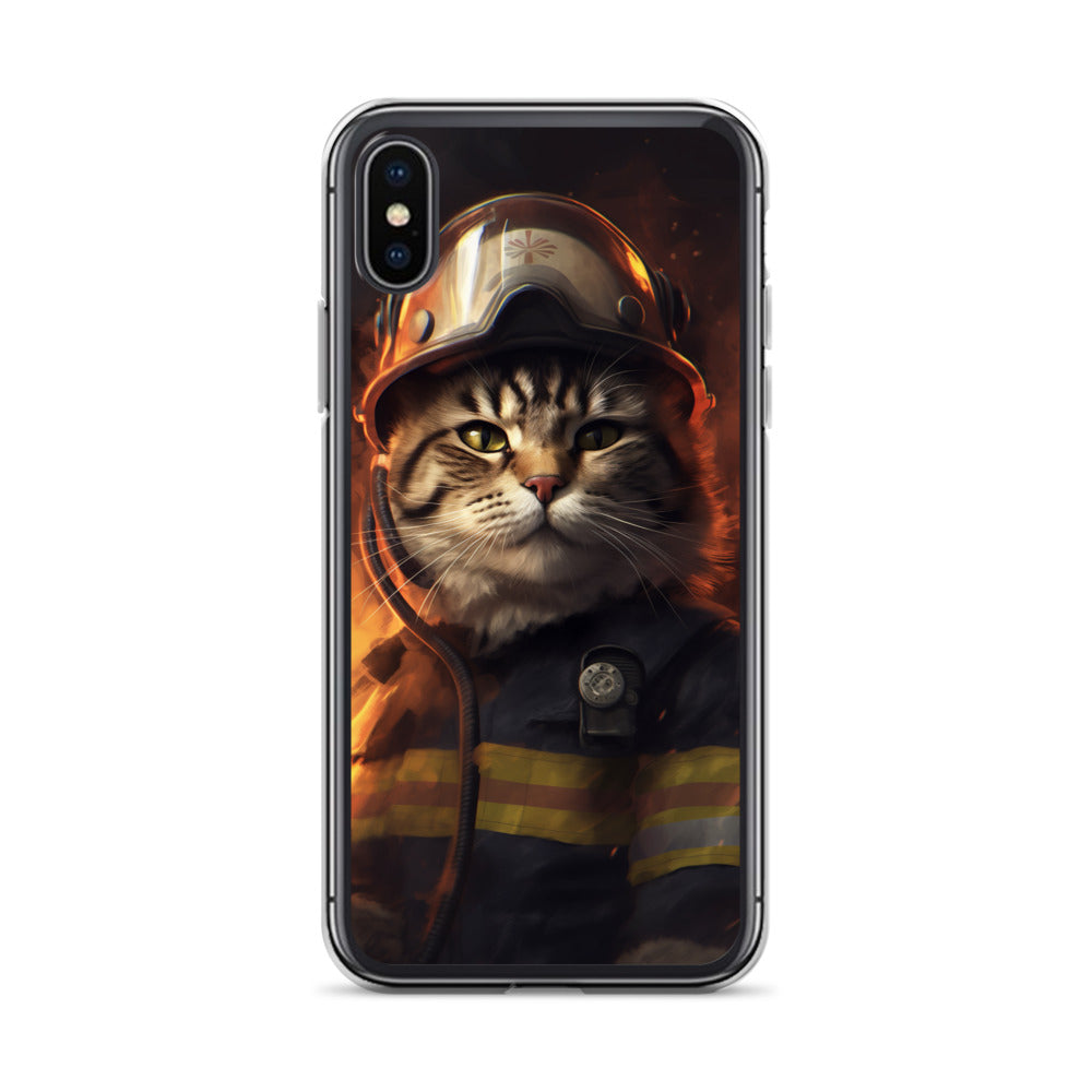 Firefighter Cat C Clear Case for iPhone