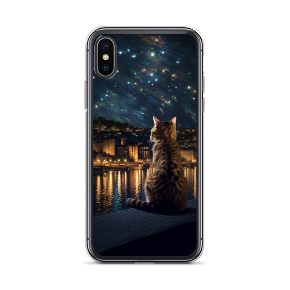 Starry Cat B Clear Case for iPhone