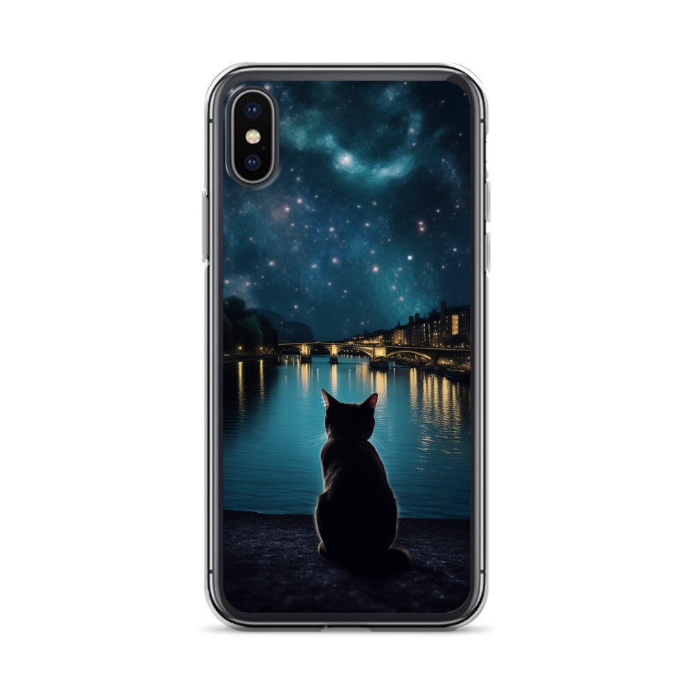 Starry Cat D Clear Case for iPhone