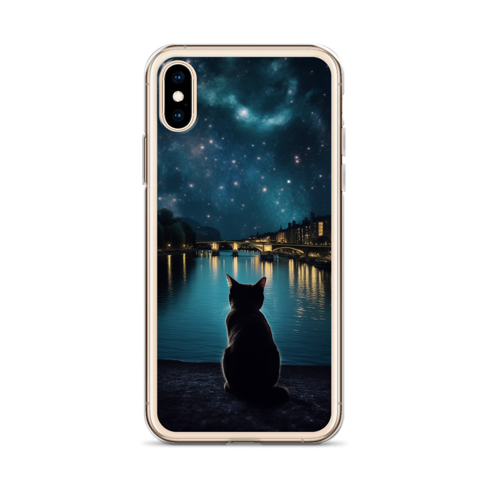 Starry Cat D Clear Case for iPhone
