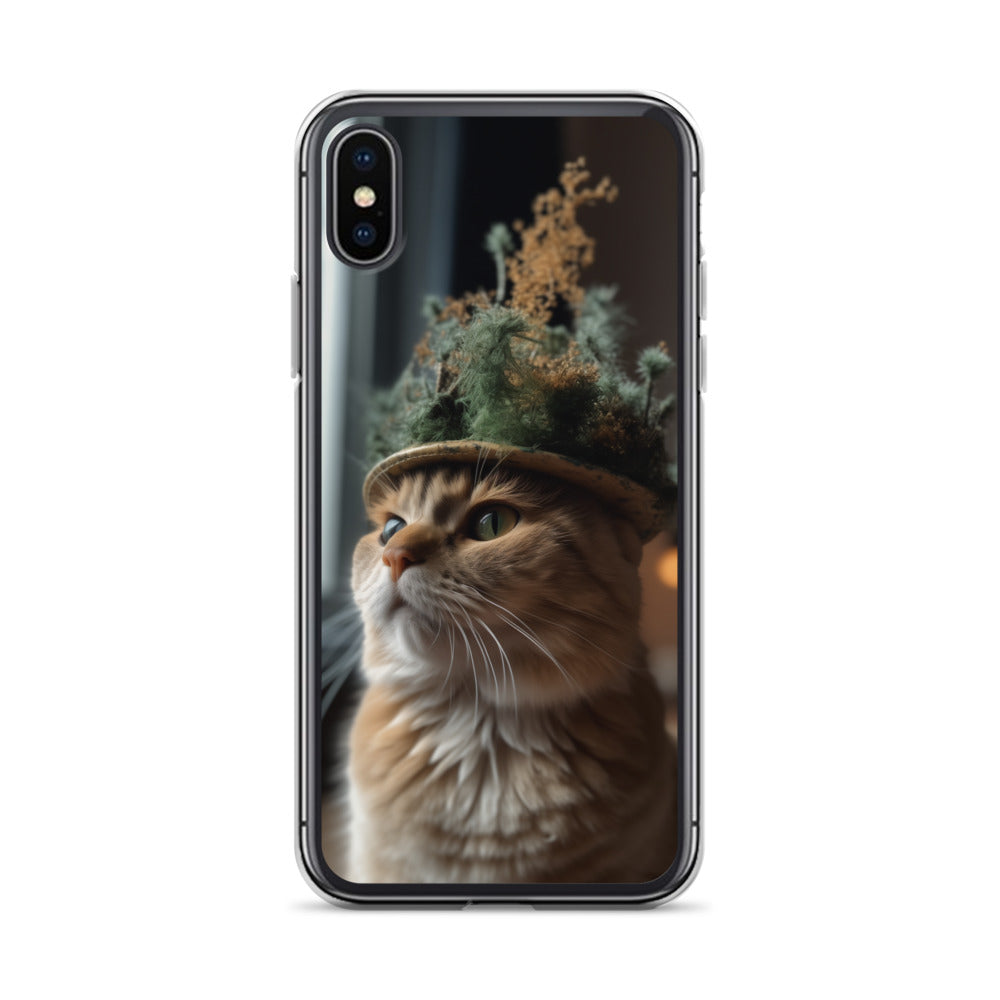 Cat Hat B Clear Case for iPhone