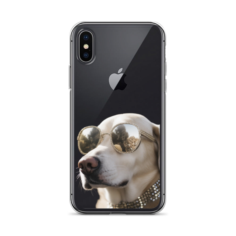 Glasses Dog B Clear Case for iPhone