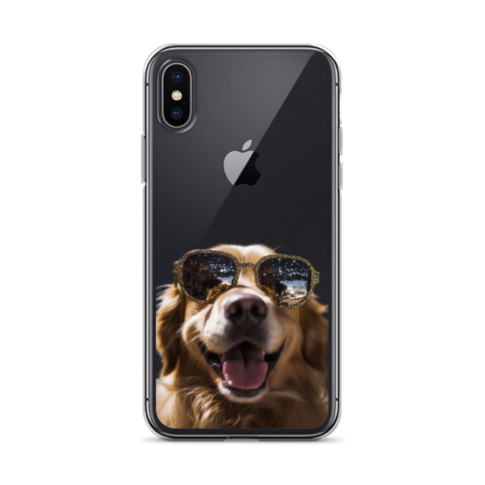 Glasses Dog C Clear Case for iPhone