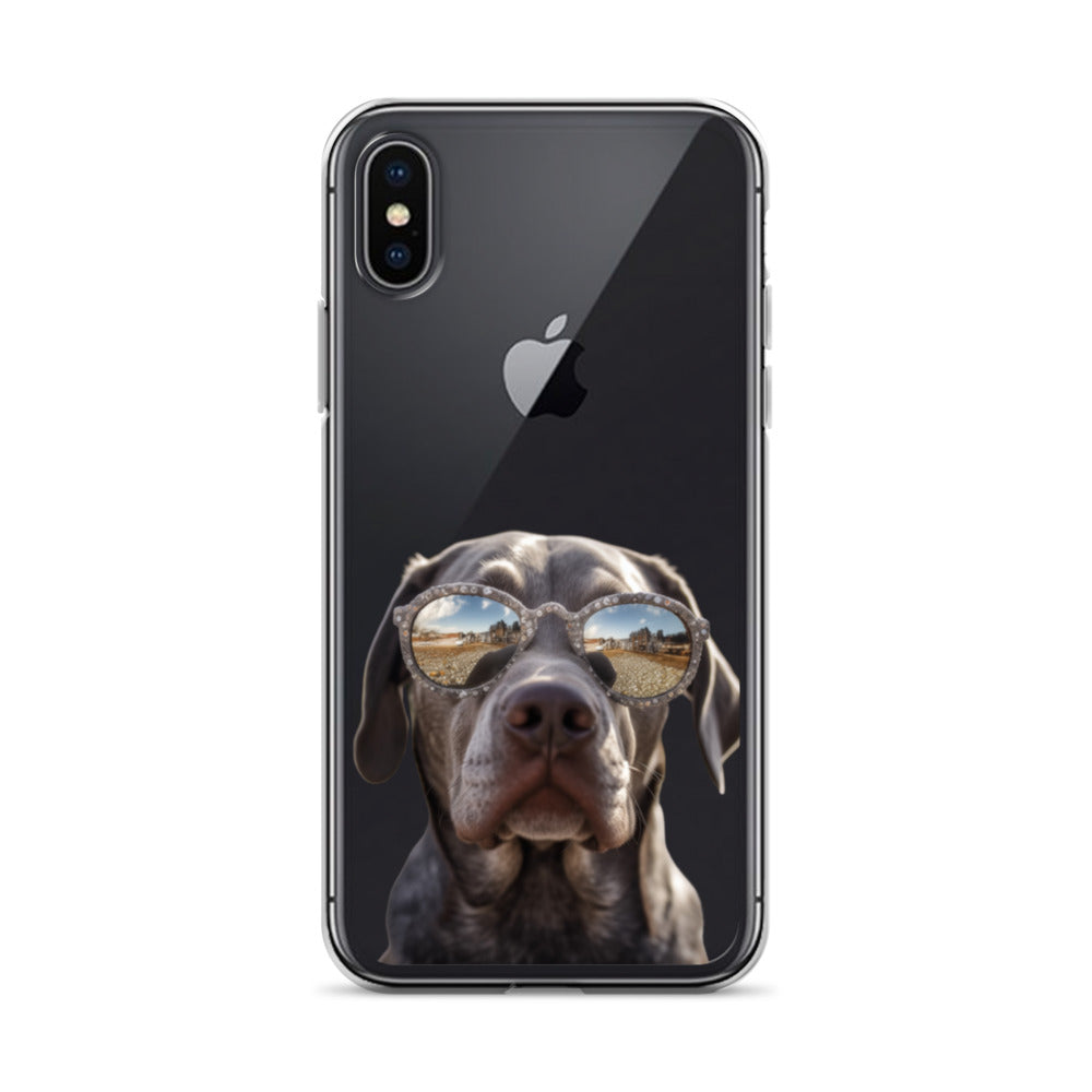 Glasses Dog E Clear Case for iPhone