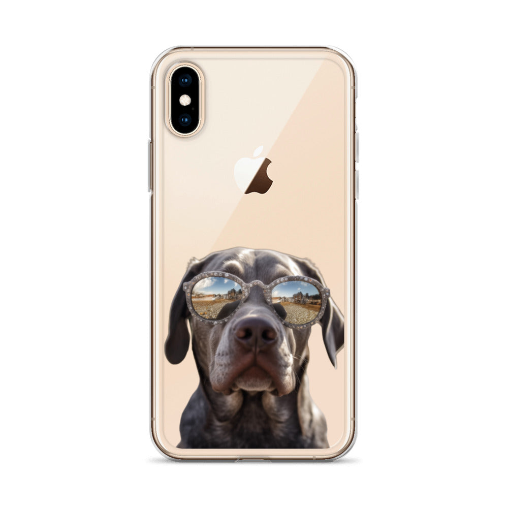 Glasses Dog E Clear Case for iPhone