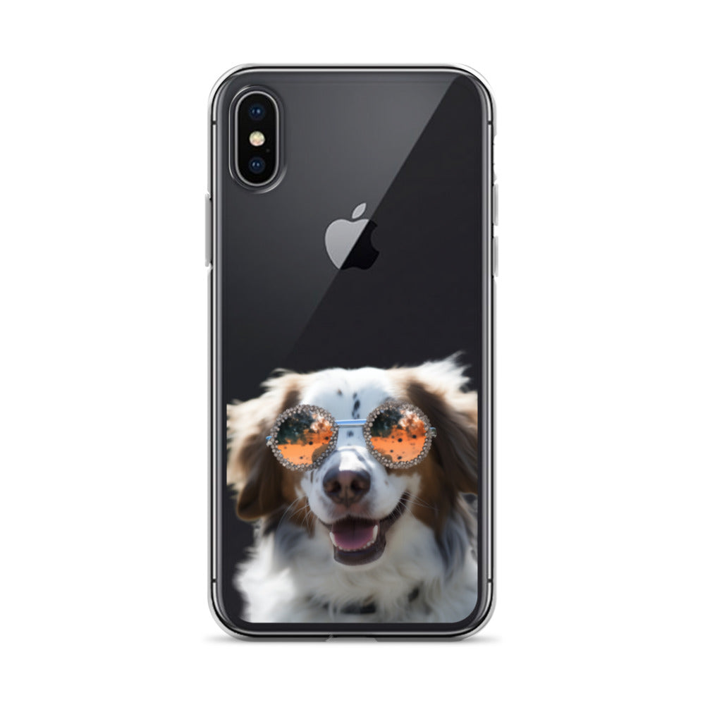 Glasses Dog F Clear Case for iPhone