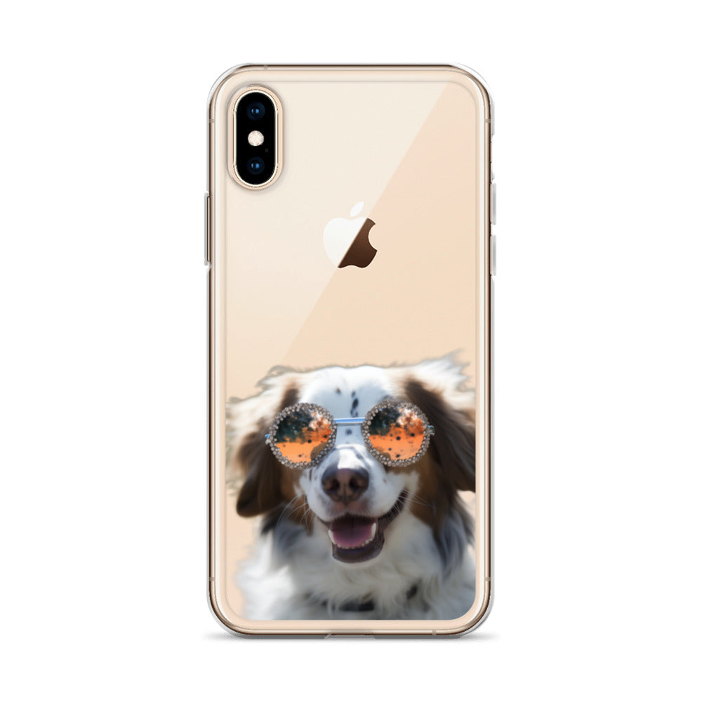 Glasses Dog F Clear Case for iPhone