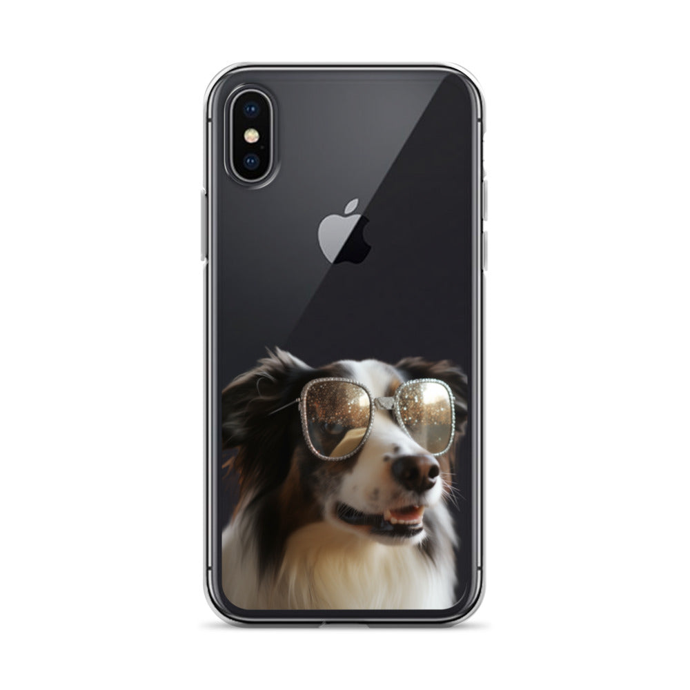 Glasses Dog H Clear Case for iPhone