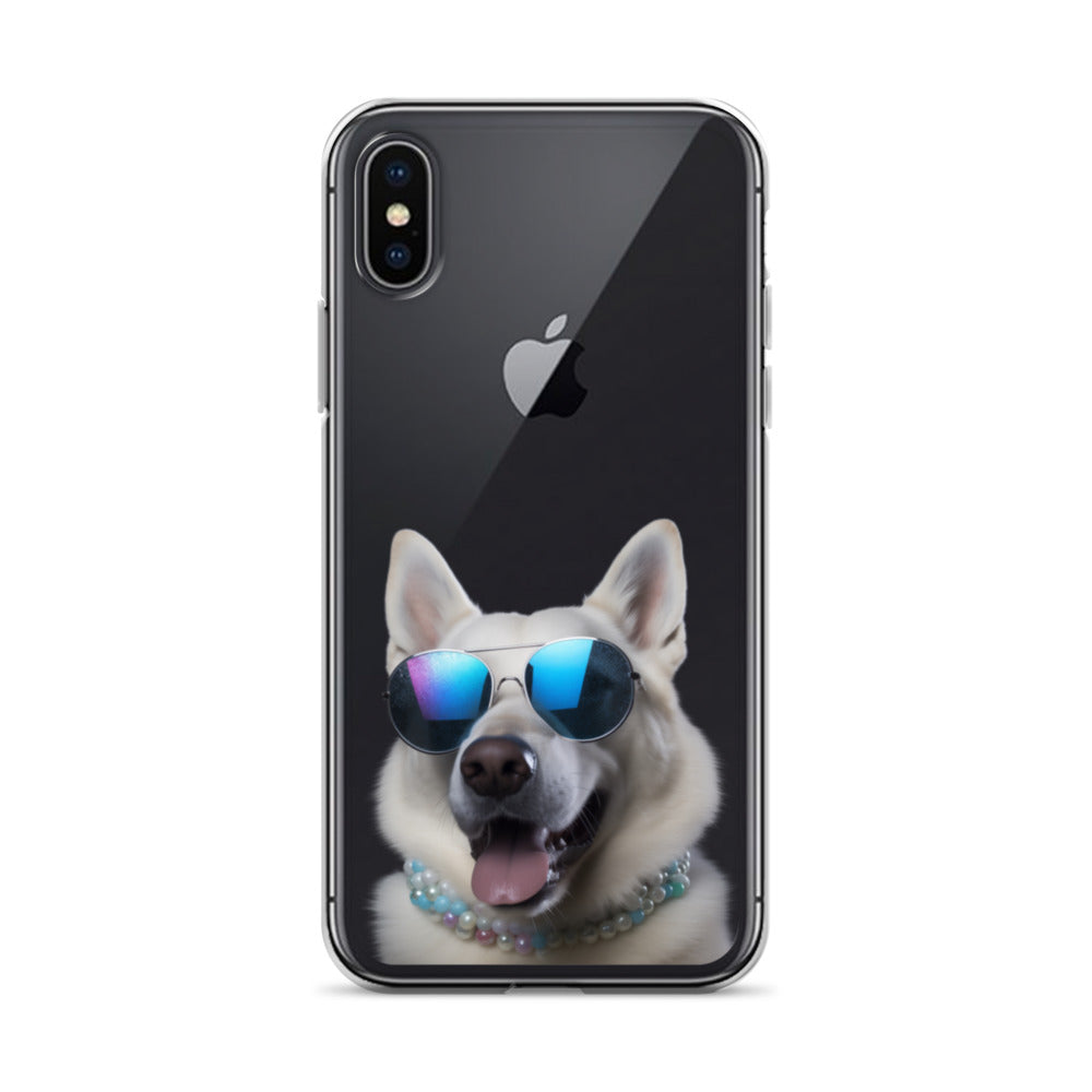 Glasses Dog I Clear Case for iPhone