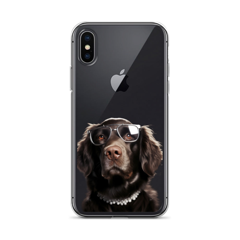 Glasses Dog J Clear Case for iPhone