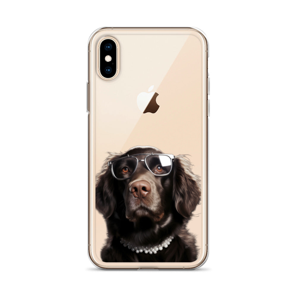 Glasses Dog J Clear Case for iPhone