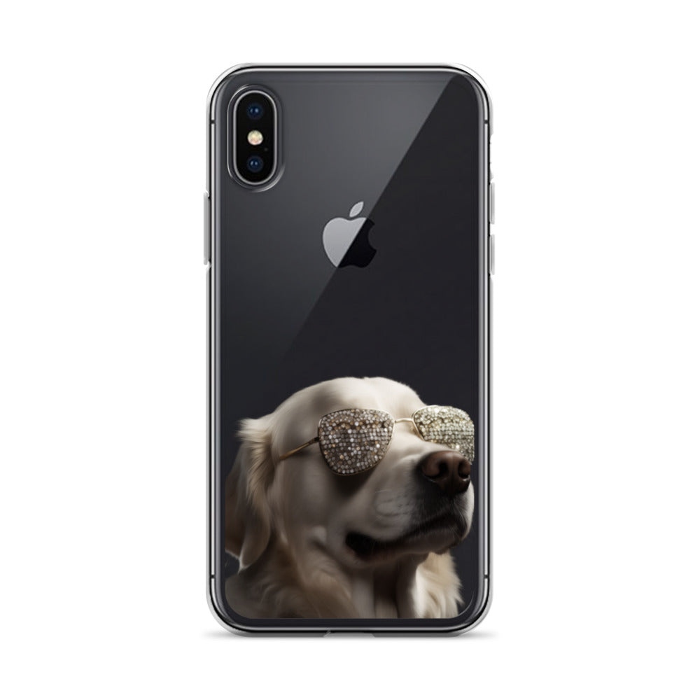 Glasses Dog M Clear Case for iPhone