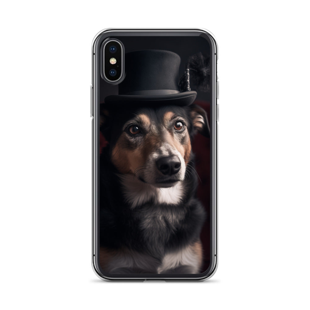 Top Hat Dog B Clear Case for iPhone